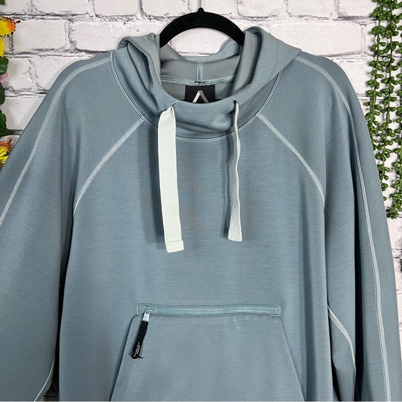 -Athleta Sage Green Hooded Pullover Sweater Size Large - Picture 3 of 15